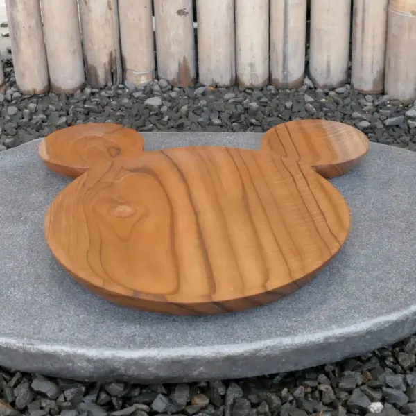 Holzteller, aus Teakholz, 32 cm Ø 